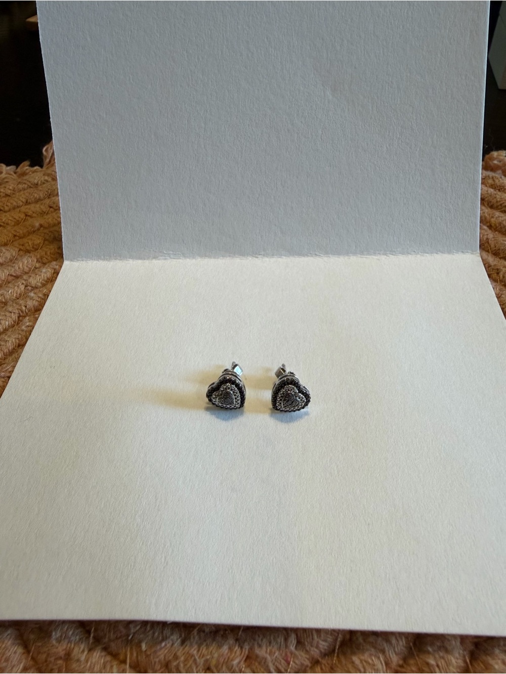 Kay Jewelers Silver Heart Cluster Stud Earrings
